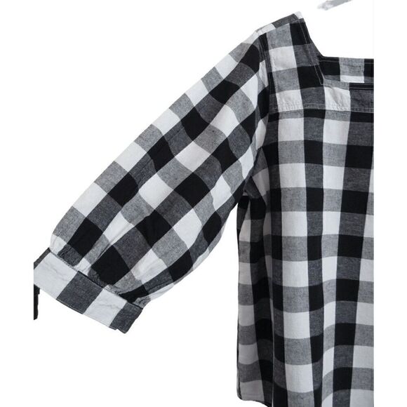 Time & Tru Boho Square Neck Buffalo Check Top 2XL 20 - Picture 5 of 8